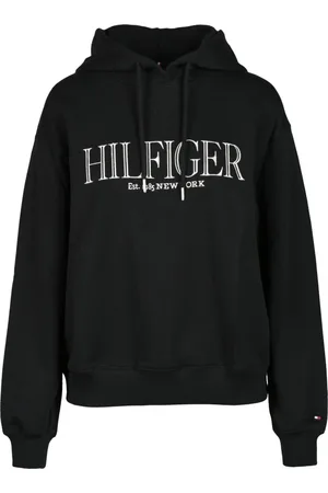 Tommy Hilfiger Sweatshirts & Hoodies, Dames, Zwart, M, Katoen, Katoenen Sweatshirt
