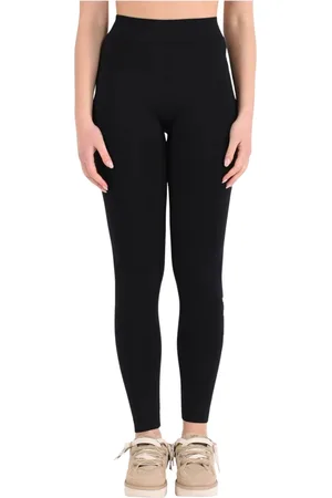 Max Mara Broeken, Dames, Zwart, M, Basilea Logo Leggings