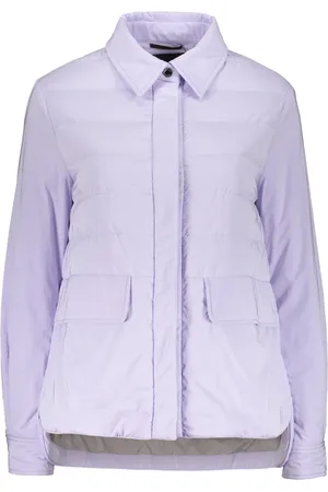 MOORER Jassen, Dames, Paars, M, Polyester, Klassieke Donsjas met Trekkoord Taille
