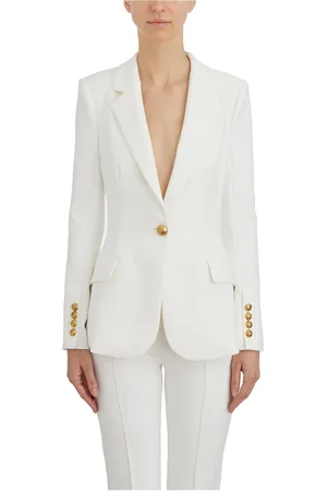 Elisabetta Franchi Jassen, Dames, Wit, XS, Single-breasted Blazer