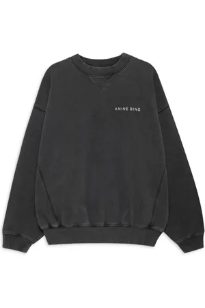 ANINE BING Sweatshirts & Hoodies, Dames, Zwart, M, Twisted Snake Sweatshirt in Gewassen Zwart