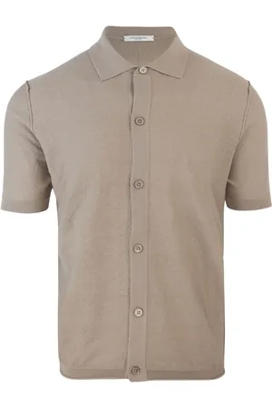 Paolo Pecora Truien, Heren, , L, Katoen, Regular Fit Gebreid Overhemd Knoopsluiting