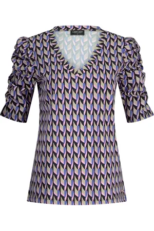 Lady Day Blouses & Shirts, Dames, Veelkleurig, XS, Gerimpelde V-hals Reistop