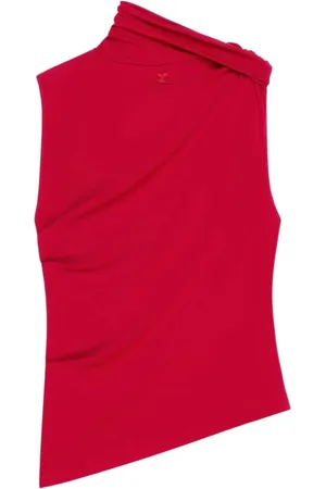 Courrèges Tops, Dames, Rood, S, Rode hoge hals top