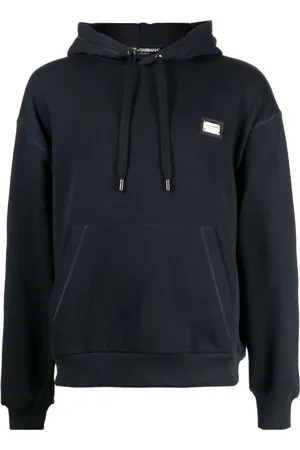 Dolce & Gabbana Sweatshirts & Hoodies, Heren, Blauw, S, Katoen, Blauwe Sweaters met Essential Hood