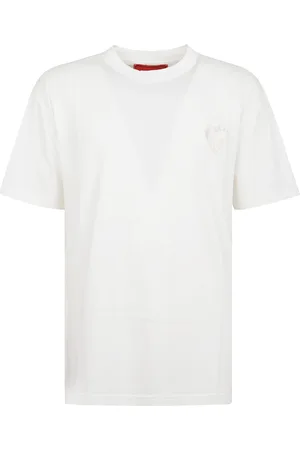 Vision Of Super Tops, Heren, Wit, XS, T-shirt met geborduurd vlammend hartlogo