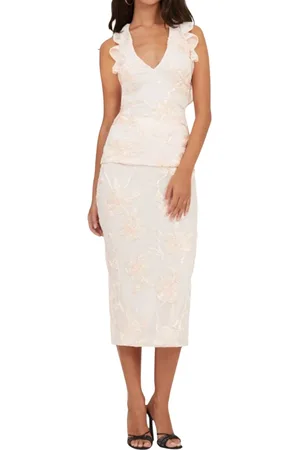 ROTATE Kleedjes, Dames, , L, Polyester, Roze Poeder Top met Stijl
