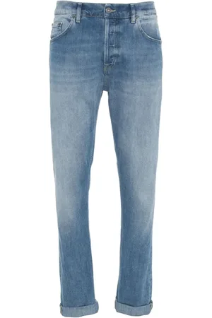 Dondup Jeans, Heren, Blauw, W34, Katoen, Icon Regular Fit Jeans met Borduursels