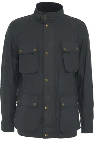 Belstaff Jassen, Heren, Blauw, L, Fieldmaster Gewaxte Jas