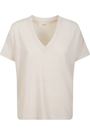 ZANONE Tops, Dames, , M, Katoen, Katoenen V-hals T-shirt Kimono Stijl