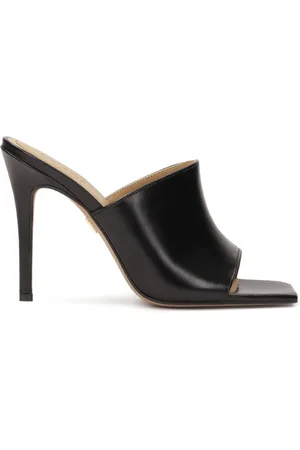 Kazar Schoenen, Dames, Zwart, 38 EU, Leer, Zwarte muiltjes met vierkante neuzen