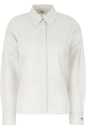 Fendi Blouses & Shirts, Dames, Wit, S, Katoen, Stijlvolle Overhemden Collectie