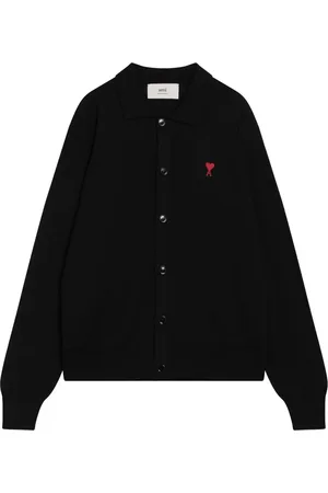 Ami Truien, Heren, Zwart, S, Wol, Korte Cardigan Trui