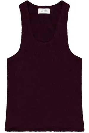 LANEUS Tops, Dames, Rood, S, Wol, Wollen Mouwloze Top