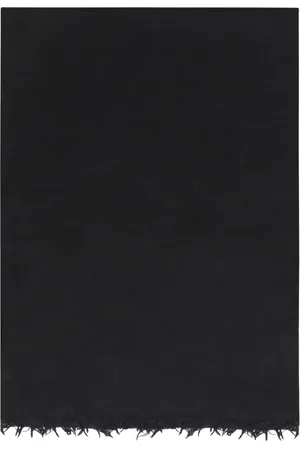 Rick Owens Accessoires, Heren, Zwart, ONE Size, Wol, Mega Wolmix Rafelzoom Sjaal