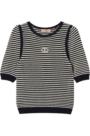 Twin-Set Truien, Dames, Veelkleurig, S, Navy Blue White Sweater