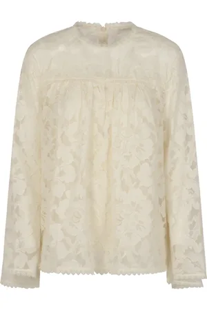 ZIMMERMANN Blouses & Shirts, Dames, , S, Katoen, Witte Kant Gathered Top