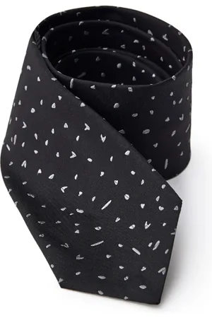 Jil Sander Accessoires, Heren, Zwart, ONE Size, Zwarte Zijden Stropdas met Microprint