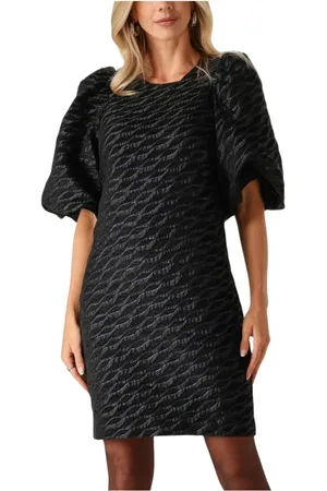 Co`Couture Kleedjes, Dames, Zwart, S, Polyester, Zebra Flock Jurk