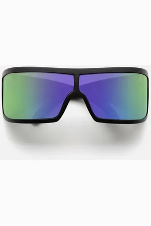 Retrosuperfuture Accessoires, unisex, Zwart, ONE Size, Modieuze Oversized Zonnebril Bones Obsidian