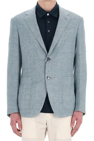 Ermenegildo Zegna Jassen, Heren, Groen, XL, Linnen, Lichtgroene Linnen Blend Jas