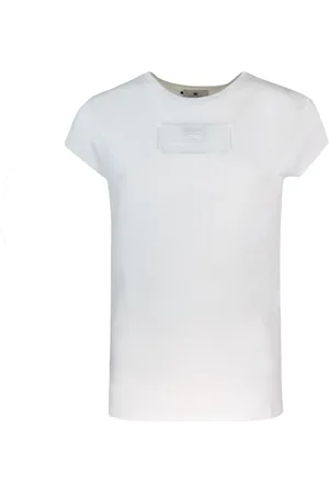 Elisabetta Franchi Tops, Dames, Wit, XL, Geborduurd Logo Slim Fit T-shirt