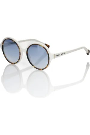 FRANKIE MORELLO Accessoires, Dames, Wit, ONE Size, Witte ronde zonnebril met schildpadontwerp