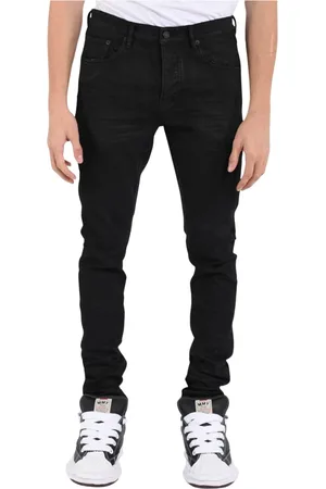 Purple Brand Jeans, Heren, Zwart, W31, Katoen, Zwarte Skinny Resin Jeans 3/D