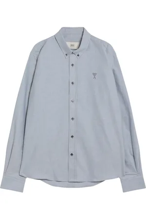 Ami Overhemden, Heren, Blauw, L, Katoen, Lange mouwen overhemd