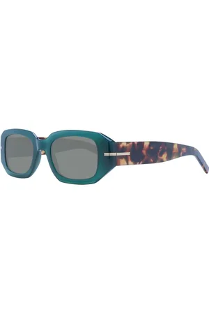 HUGO BOSS Accessoires, Dames, Groen, ONE Size, Groene Dames Rechthoekige Zonnebril