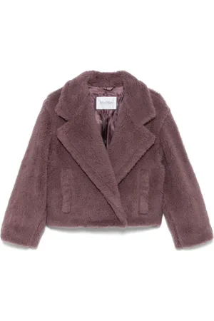 Max Mara Jassen, Dames, Paars, S, Wol, Paarse wollen jas met inkeping kraag