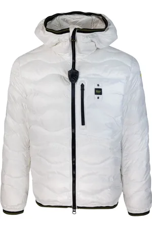 Blauer Jassen, Heren, Wit, S, Nylon, Witte Nylon Pufferjas met capuchon