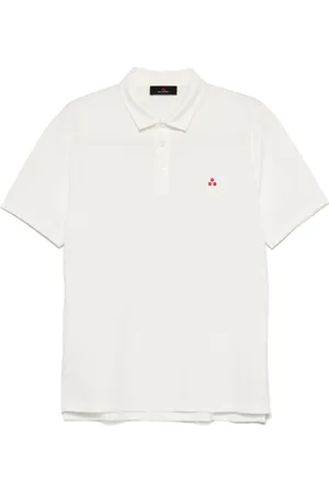 Peuterey Tops, Heren, Wit, 2Xl, Wit Geborduurd Logo Korte Mouw Polo