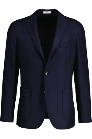 Boglioli Jassen, Heren, Blauw, M, Wol, Colbert Jas in Donkerblauw