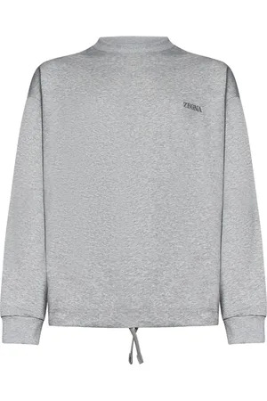 Ermenegildo Zegna Sweatshirts & Hoodies, Heren, Grijs, L, Katoen, Grijze Sweater met Zegna Logo Borduursel