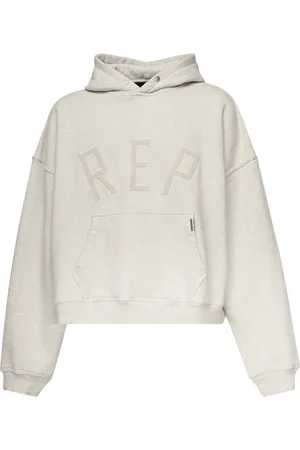 Represent Sweatshirts & Hoodies, Heren, Wit, S, Katoen, Geborduurd Logo Oversized Katoenen Trui