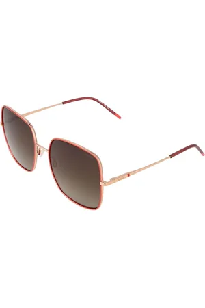 HUGO BOSS Accessoires, Dames, Rood, ONE Size, Rode Vierkante Gradient Zonnebril met UV-bescherming