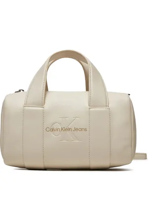 Calvin Klein Tassen, Dames, , ONE Size, Leer, Vierkante Barrel Tas Herfst/Winter Collectie