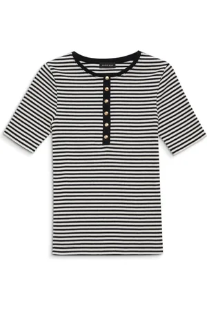ANINE BING Tops, Dames, Zwart, S, Gestreepte Alessia Tee