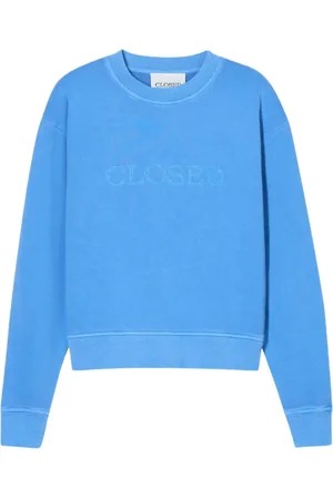 Closed Sweatshirts & Hoodies, Dames, Blauw, L, Logo Crewneck Sweaters in Blauw