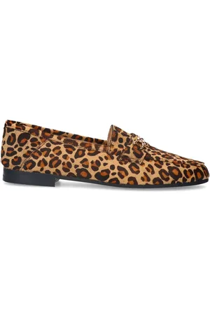 Manfield Schoenen, Dames, , 36 EU, Loafer met panterprint en imitatiebont