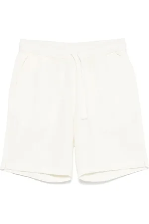 Universal Works Korte broeken, Heren, Wit, W32, Katoen, Eenvoudige witte elastische taille shorts