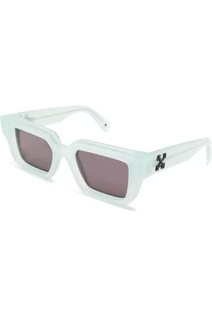 OFF-WHITE Accessoires, unisex, Groen, ONE Size, Groene Acetaat Zonnebril Stijlvol Ontwerp