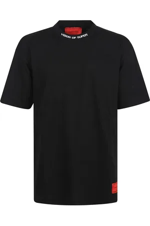 Vision Of Super Tops, Heren, Zwart, M, Zwart T-shirt met schedelprint en logo