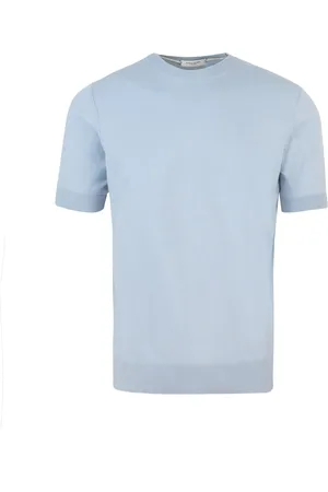 Paolo Pecora Tops, Heren, Blauw, XL, Katoen, Blauw Katoenen T-shirt Regular Fit