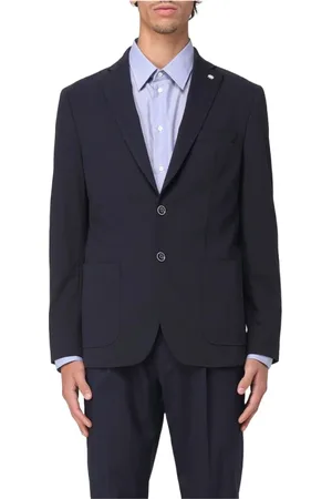 Manuel Ritz Jassen, Heren, Blauw, M, Katoen, Stretch katoenen jersey jas