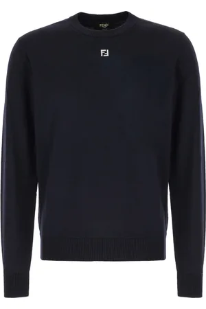 Fendi Truien, Heren, Blauw, L, Wol, Stijlvolle Gebreide Collectie