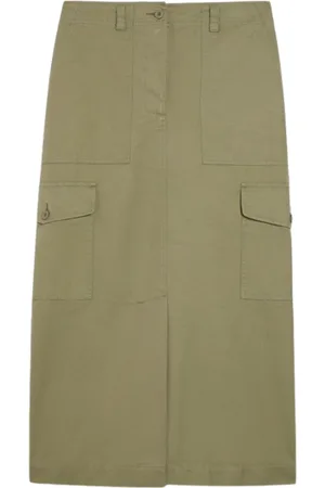 Max Mara Rokken, Dames, Groen, S, Katoen, Cargo Zak Groene Canvas Rok