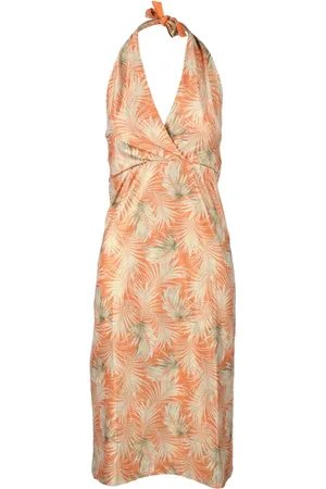 FISICO Kleedjes, Dames, Oranje, L, Polyester, Elegante jurk voor vrouwen