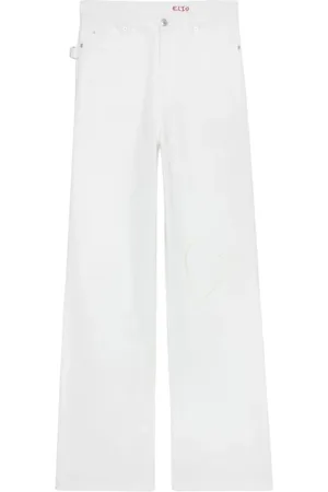 Zadig & Voltaire Jeans, Dames, Wit, W26, Denim, Hoge taille rechte pijp denim jeans